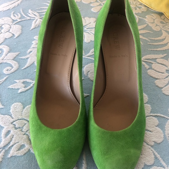 J.CREW HEELS SUEDE GREEN - Picture 6 of 9